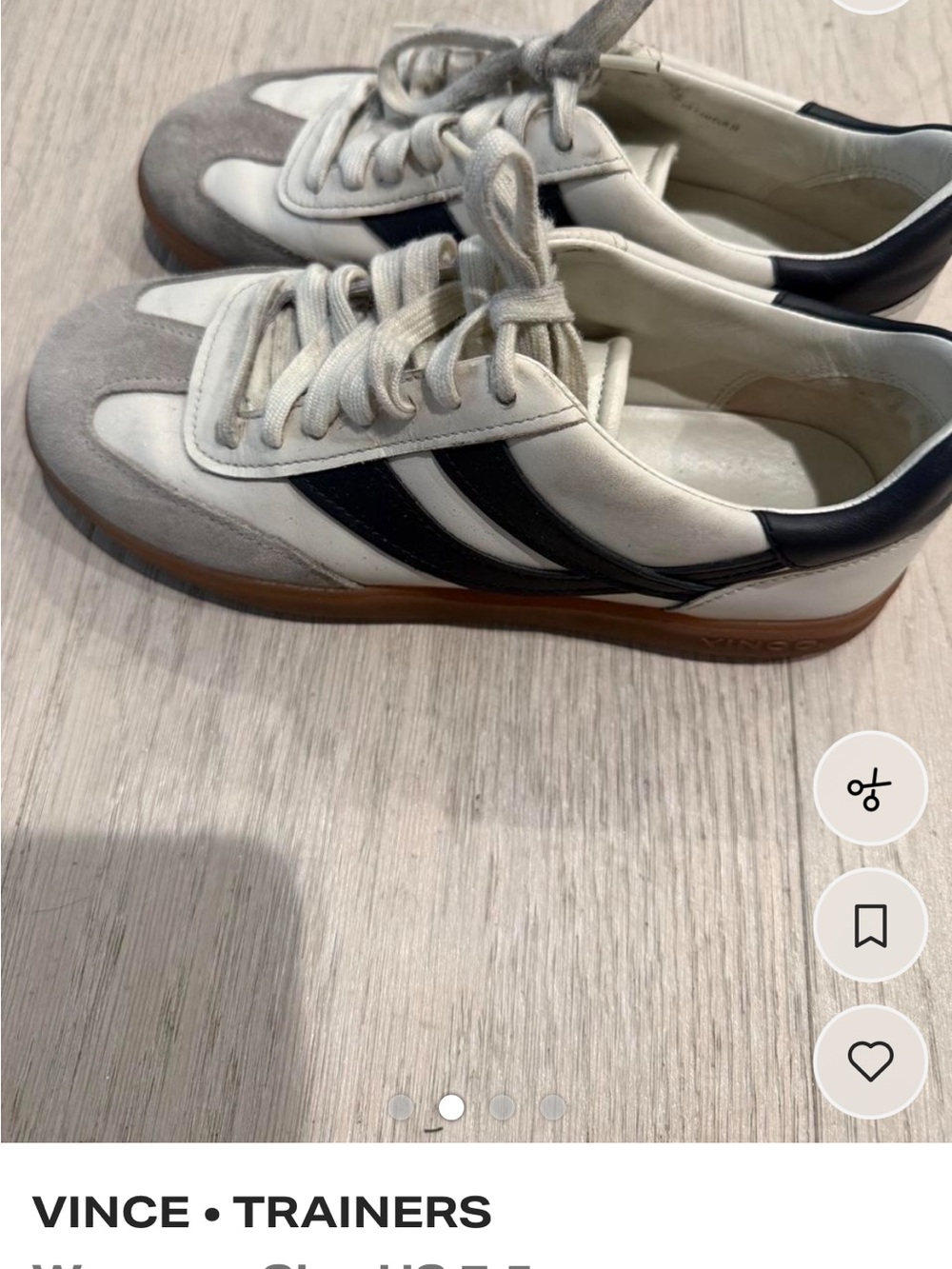 Vince Cream and Black Low-Top Sneakers